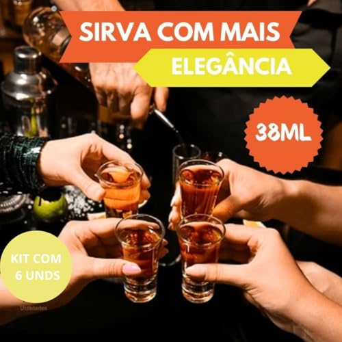 Kit 6 Copos de Vidro Shot 50ml Premium – Dose Cachaça, Tequila, Vodka – Copo Resistente FBK Qualidade