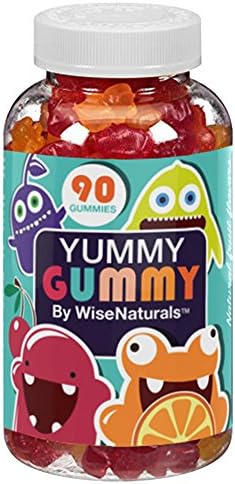 WiseNaturals Yummy Gummy Premium Kids' Nutritional Supplement- Complete Multivitamin Food Supplement For Children 2+ Years Old- Healthy Natural Colors & Flavors- 90 Tasty, Kosher, Halal Gummies Pack