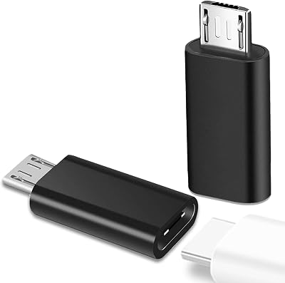 ASIRYVA 2 Pack USB C to Micro USB Adapter Female to Male Black