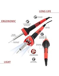 Weller SP80NUS Soldador con luces LED, resistente, negro y rojo