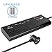 FlePow Surge protector 7 AC Outlets Surge Protector Power Strip 1625W/13A with 5 Smart USB Charging Ports 40W/8A, Supports Fast Charger, Unique Pass-through Plug 5.9ft Black