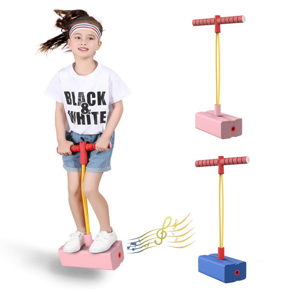 Oaygat Foam Pogo Stick Jumper Stick for Boys Girls Toddlers Bungee Jumper Jump Stick Pogo Stick Garden Toys Games High Elastic Foam Pogo Stick Bouncing Toys Kids Three Times Stretch Safe and Fun Gifts