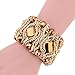 KAYMEN FASHION JEWELLERY 18k Gold Plated Copper Chains and Crystal Stone Knit Charm Bangles Bracelets for Women 4 Colors (Coffee)