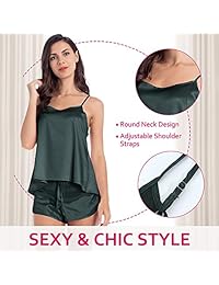 Pijama de satén para dama, conjunto de lencería para dama, tallas XS-XXL