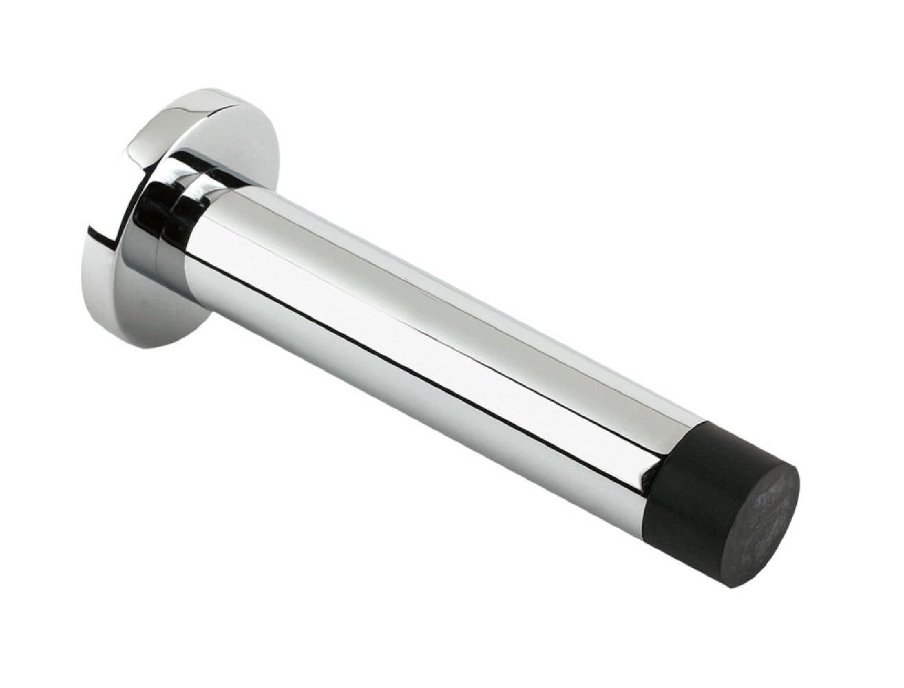 Solid Concealed Fix Wall Mounted Door Stop with Rose 80mm Projection ZAB09 (Longer Version) (Polished Chrome)