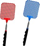 Fly Swatter Bulk 2 Pack - Includes Heavy Duty Metal Extendable and Telescoping Flyswatter to Kill Annoying Bugs, Mosquitos and other Pests for Good! (Colors May Vary)
