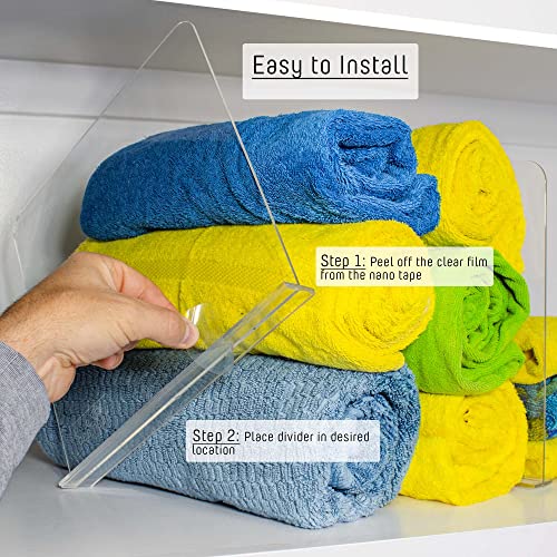 Bee Neat Clear Acrylic Shelf Dividers for Closets Closet Shelf