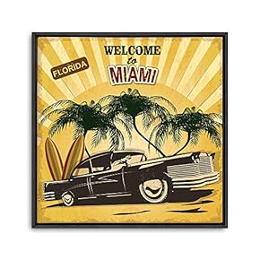 Framed Canvas Wall Art for Living Room, Bedroom Vintage Garage Canvas Prints for Home Decoration Ready to Hanging - 16x16 inches