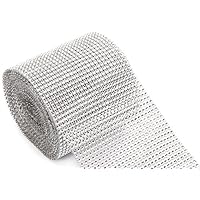 jollylife Diamond Rhinestone Ribbon Wrap Bulk - Wedding Decorations,Party Supplies,10 Yard, Silver