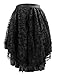 Blidece Women's Lace Steampunk Gothic Vintage Satin High Low Midi Skirt with Zipper