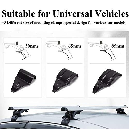 ZhanGe 47'' Aluminum Universal Roof Rack Cross Bar Luggage Cargo Carrier Rail Rack Crossbars Roof Top Cargo Rack for Vehicle Without Roof Side Rail Fit 2006-2017 Volkswagen Jetta Pack of 2