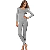 Liang Rou Women's Crewneck Long Johns Ultra Thin Modal Thermal Underwear Top & Bottom Set