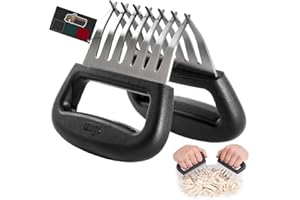 GORILLA GRIP BPA-Free Chicken Shredder Meat Claws, Sharp Stainless Steel Food Shredding Fork, Carve Turkey, Ham, Shred Pulled Pork, Stocking Stuffer Holiday Gift for Men, Kitchen Smoker BBQ Tool Black