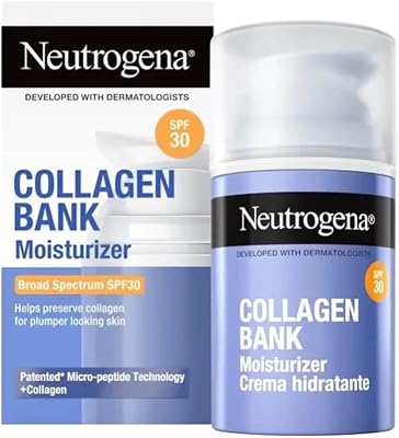 Collagen Bank Gesichtsfeuchtigkeitscreme SPF30 (1 x 50 ml), kollagenkonservierte Anti-Aging Sonnencreme für straffere Haut, geeignet für Gesicht und Hals