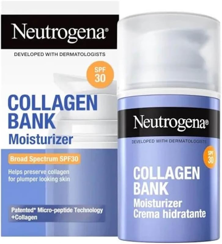 Collagen Bank Gesichtsfeuchtigkeitscreme SPF30 (1 x 50 ml), kollagenkonservierte Anti-Aging Sonnencreme für straffere Haut, geeignet für Gesicht und Hals