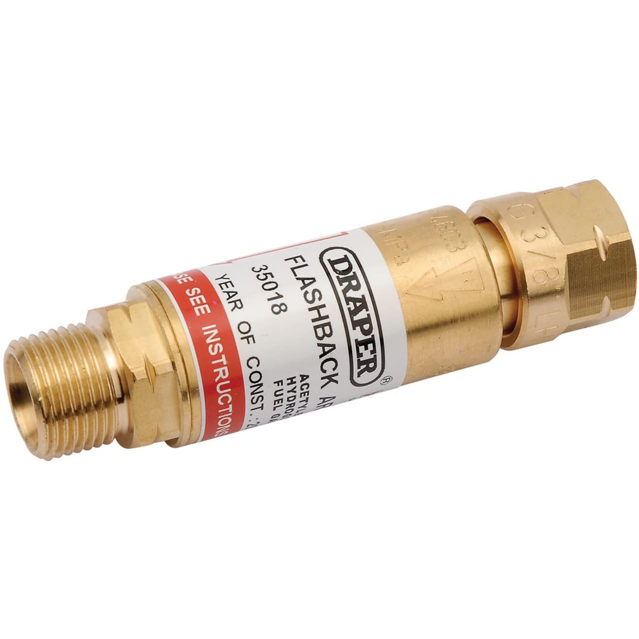 Draper 35018 In-Line Fuel Flashback Arrestor
