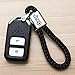 HEY KAULOR 2Pack Genuine Leather Car Logo Keychain Suit for Jeep Key Chain Keyring Family Present for Man and Woman,Black and Red