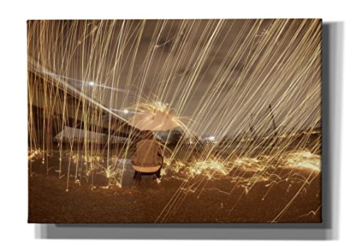 Epic Graffiti 'Metallic Rain' by Epic Portfolio, Canvas Wall Art, 26"x18"