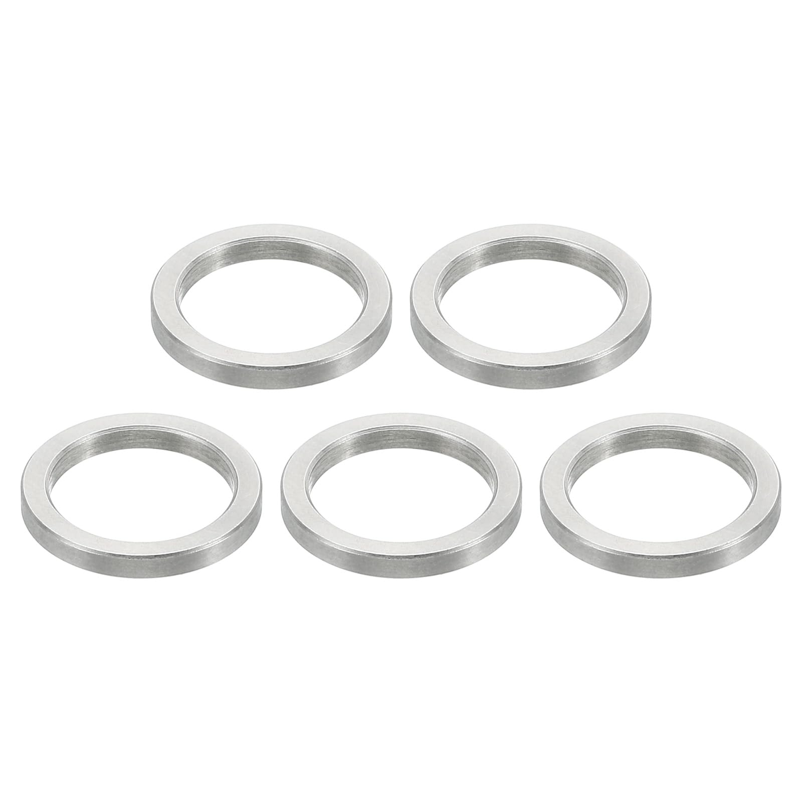 PATIKIL M12 Stainless Steel Spacers, 5 Pcs Metal Spacer Stainless Steel 12.2mm ID x 16mm OD x 2mm L Spacers Screw Standoff for 1/2" or M12 Screw