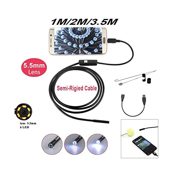 7 mm 2 in 1 USB Endoskopkamera Inspektion Kamera Borescope IP67 Wasserdicht für Android Phone Tablet PC Gerät,2M – Bild 4