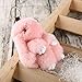 YISEVEN Bunny Stuffed Animal Plush Toy Rabbit Fur Keychain Fluffy Soft Cute Fuzzy Accessories Furry Ball Key Chain Gift for Women Teens Girls Kids Backpack Purse - Pink