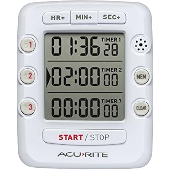 Acurite Triple Event Digital Kitchen Timer With Jumbo Display 00482 Acurite Triple Event Digital Kitchen Timer With Jumbo Display 00482