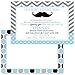15 Mustache Thank You Cards with Grey Envelopes Stationery for Boys Baby Shower Dapper Chevron Stripes