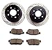 Atmansta QPD10016 Rear Brake kit with Drilled/Slotted Rotors and Ceramic Brake pads for 1993-97 Honda CIVIC