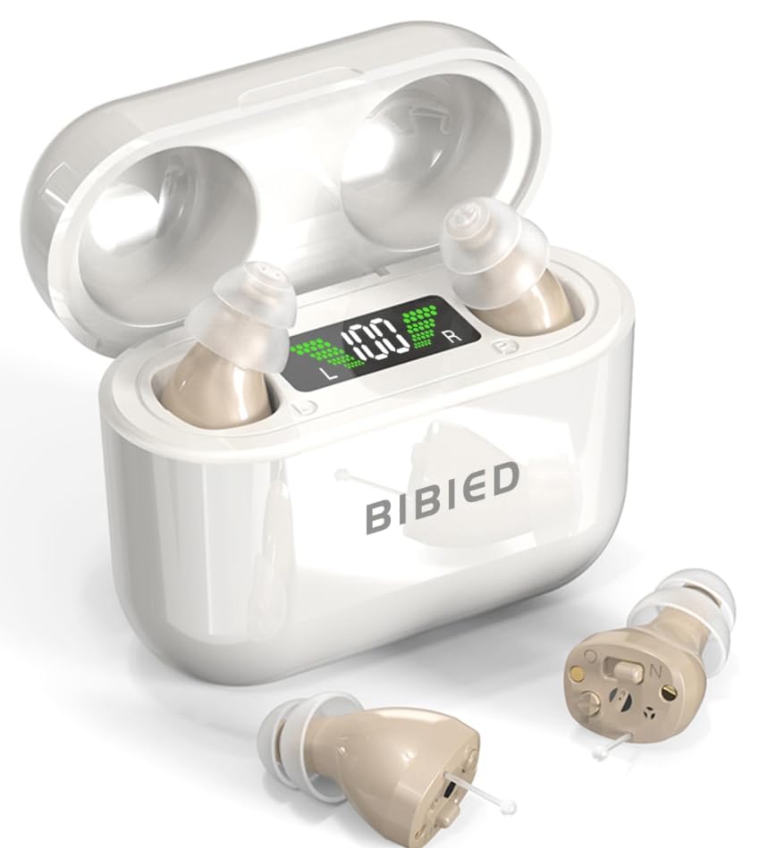 Hearing Aids for Seniors, Rechargeable Hearing Aids with Crystal-Clear Sound, Smart Noise Reduction, Nearly Invisible