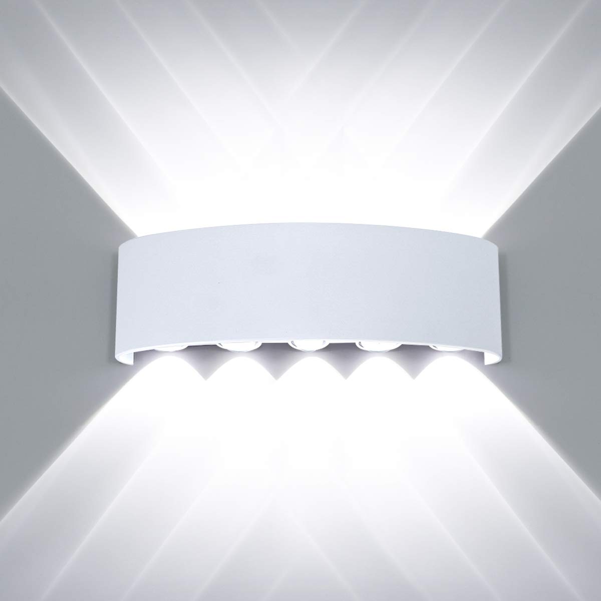 HAWEE Modern Wall Light LED Wall Lamp Up and Down Waterproof Aluminum Wall Wash Lights Indoor Outdoor for Bedroom Bathroom Stairs Porch Corridor Living Room Hallway, 10W White