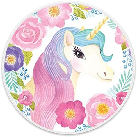 Expanding Stand and Grip for Smartphones and Tablets, Multi-function Mounts and Stands Kit Car Mount iPhone Holder Collapsible-U-Floral Unicorn-white