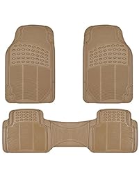 Tapetes de goma resistentes para coche BDK Proliner, todo tipo de clima, 3 piezas., Bronceado Beige