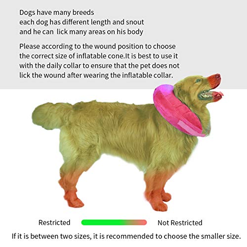 MCHY Inflatable Dog Cone,Adjustable Recovery Collar for Dogs After