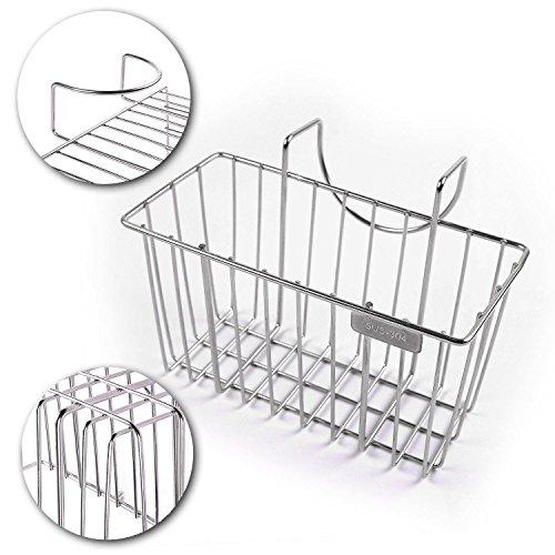 Kitchen Sponge Holder with Dish Brush- Sink Caddy Stainless Steel Soap Organizer Tray, Dishwashing Liquid Drainer Utensil Holder