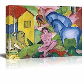 The Dream by Franz Marc - Canvas Print Wall Art Famous Painting Reproduction - 12" x 18"