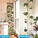 Indoor Plant Storage, FOME 7-Layer Metal Spring Single Pole Stand Corner Flower Display Rack Plant Storage Shelf Hanging Plant Stand Planter Rack Indoor