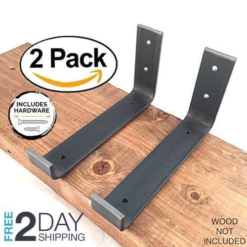 2 Pack 7.25"L x 4"H Hook Brackets, Hook Iron Shelf