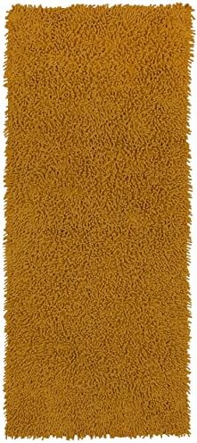 Gold 2x5' Shagadelic Chenille Twist Rug Runner - Shag