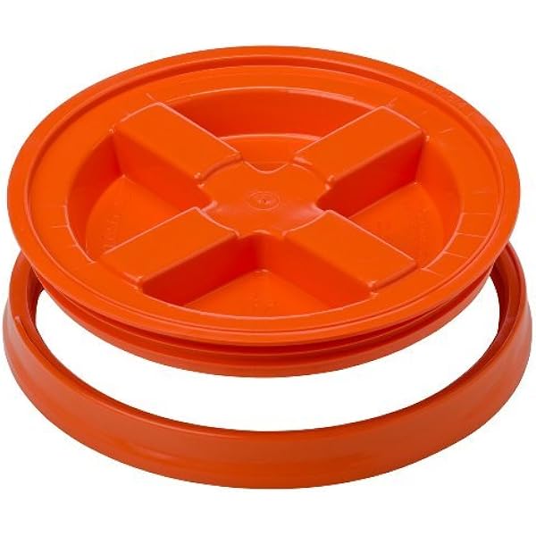 Amazon Com 5 Gallon Orange Gamma Seal Lids Science Lab Emergency Response Equipment Kitchen Dining