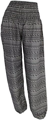 HAREM TROUSERS - Aladdin Hippie Pants Yoga Designs For Women &amp; Ladies (Striped Black)