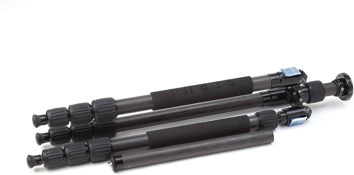 Sirui W-1204 4-Section Waterproof Carbon Fiber Tripod, 33.1lbs Capacity, 65" Maximum Height, Gray (6913) : Camera & Photo