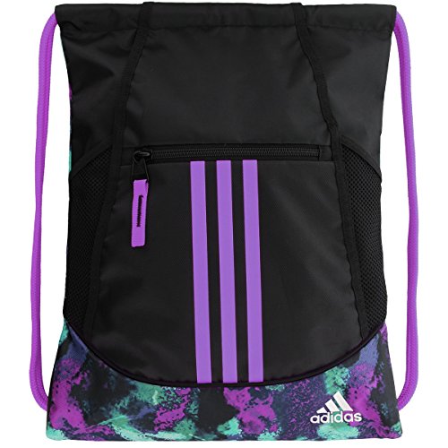 adidas Alliance II Sackpack, One Size, Black/Sherbet Shock Pink/Shock Purple