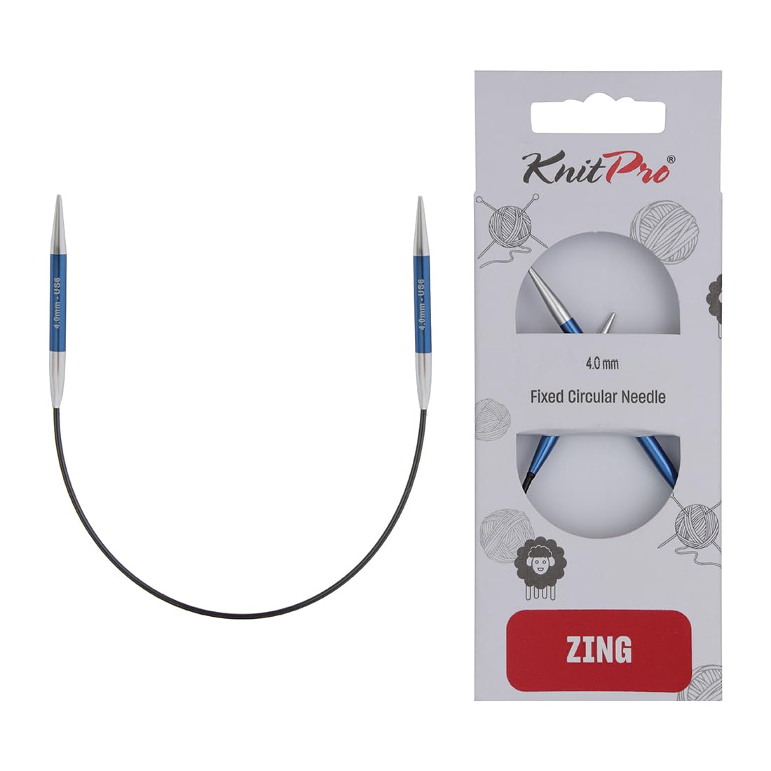 KnitPro Zing Fixed Circular Needles 9" (22.5cm) | 4.00mm