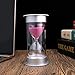 15 Minutes Hourglass,Siveit Modern Sand Timer with Pink Sand for Mantel Office Desk Coffee Table Book Shelf Curio Cabinet or End Table Christmas Birthday Valentine's Present(15Min Pink)