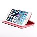 Yakamoz Lovely Cute Black Red Bow Bowkot Polka Dot Leather Flip Wallet Stand Case with Card Slots for Apple iPhone 6 Plus 5.5