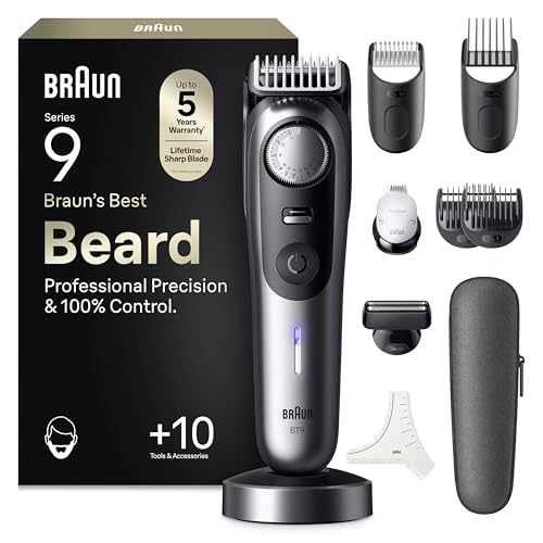 Braun Series 9 Beard Trimmer for Men, Chrome - BT9545