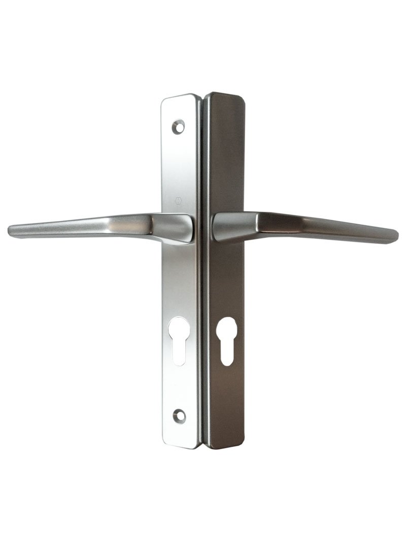 Upvc Door Handle 200mm 199mm Screw Fix 70mm PZ Silver Amazon.co.uk