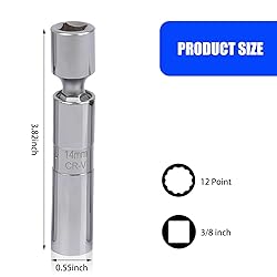 QODOLSI 1 PC Car Spark Plug Socket Ultra-Thin 14mm