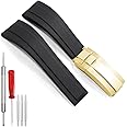 Wentokye Rubber Watchband For Rolex SUBMARINER GHOST DATEJUST OYSTERPERTUAL DAYTONA YACHTMASTER Deployment Buckle 20mm Rolex Rubber Strap Replacement