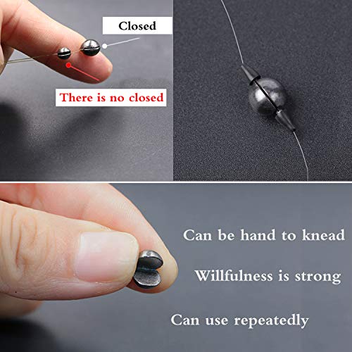 LSHEL Angelblei Set 3,3g à 100 Stück, Abnehmbar Schrotblei, Bleischrot Angel Blei – Bild 5